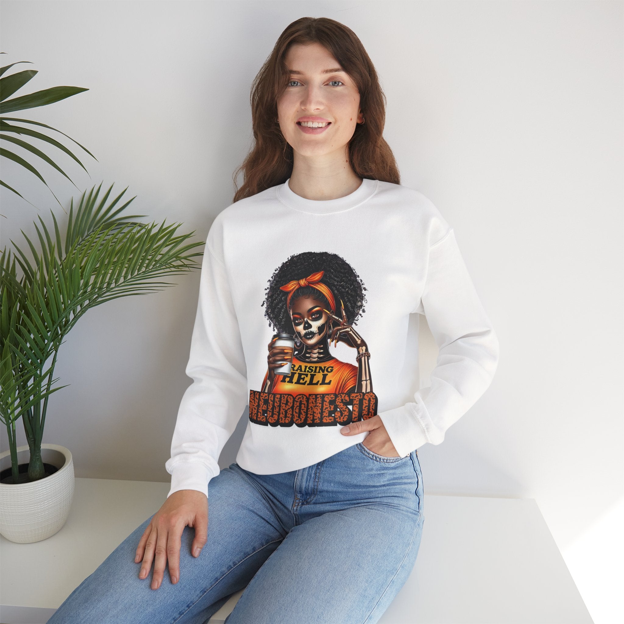 Halloween Skeleton Unisex Sweatshirt - Raising Hell Neubonesto Design