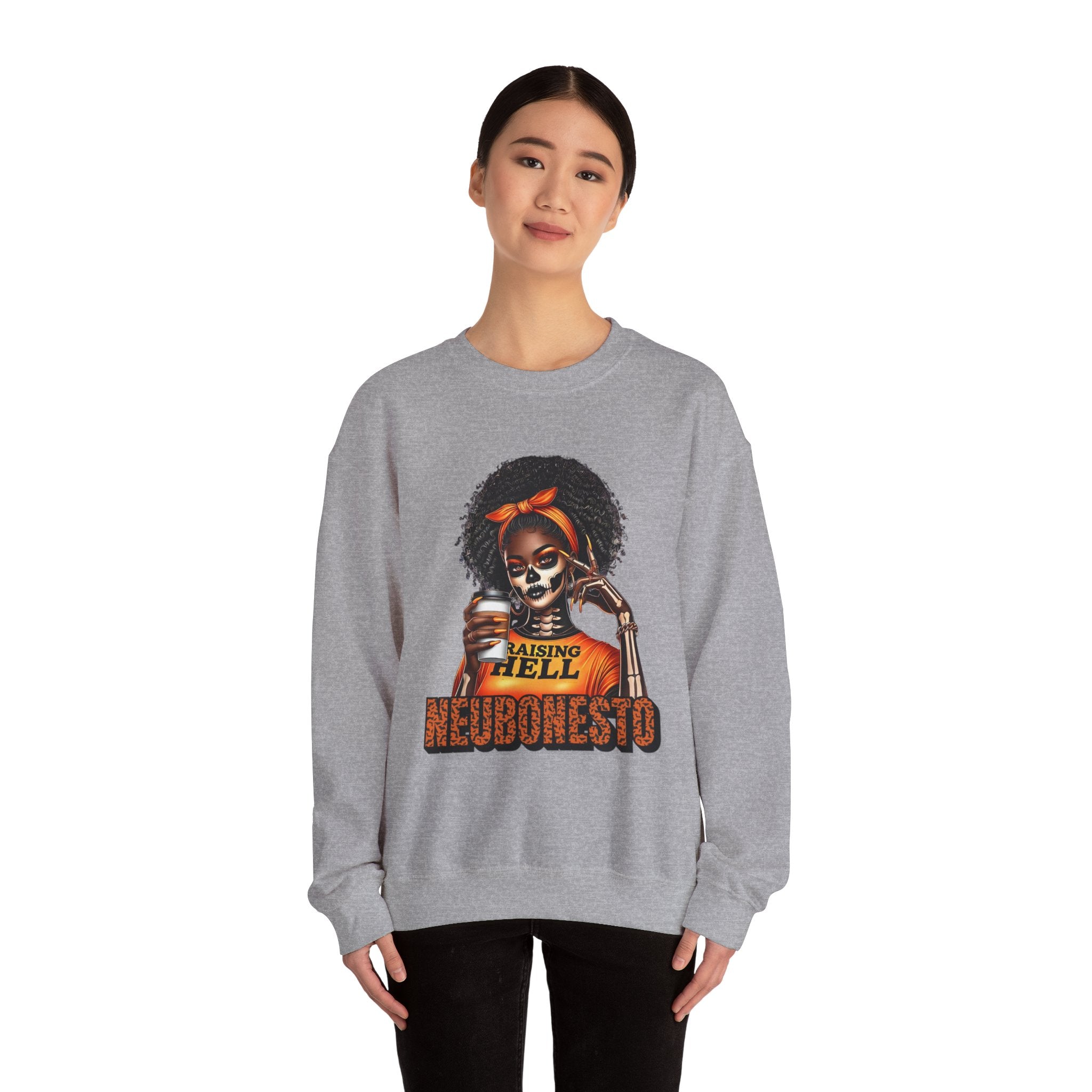 Halloween Skeleton Unisex Sweatshirt - Raising Hell Neubonesto Design
