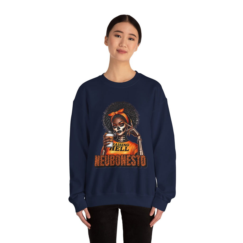 Halloween Skeleton Unisex Sweatshirt - Raising Hell Neubonesto Design