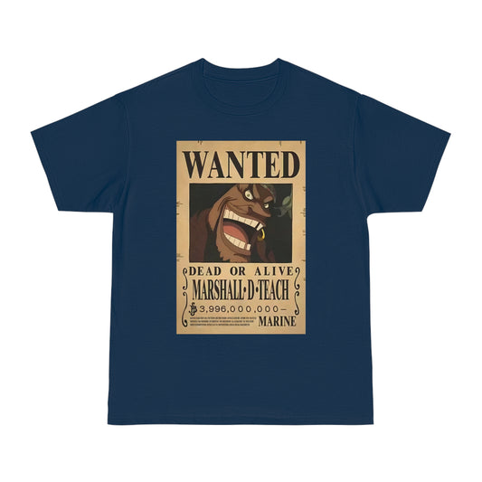 Anime T-shirt, Marshall D Teach Wanted, One Piece, Neubonesto, Unisex Tee