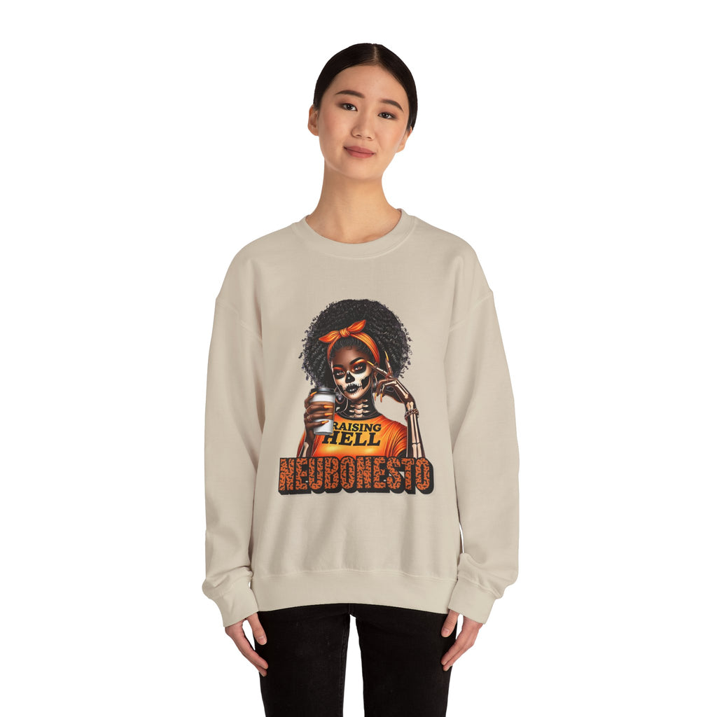 Halloween Skeleton Unisex Sweatshirt - Raising Hell Neubonesto Design