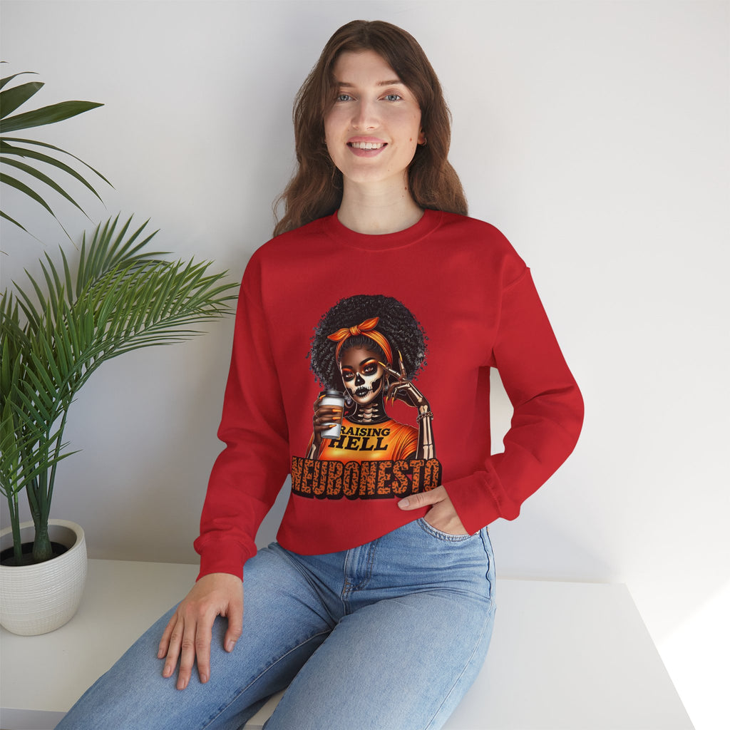 Halloween Skeleton Unisex Sweatshirt - Raising Hell Neubonesto Design