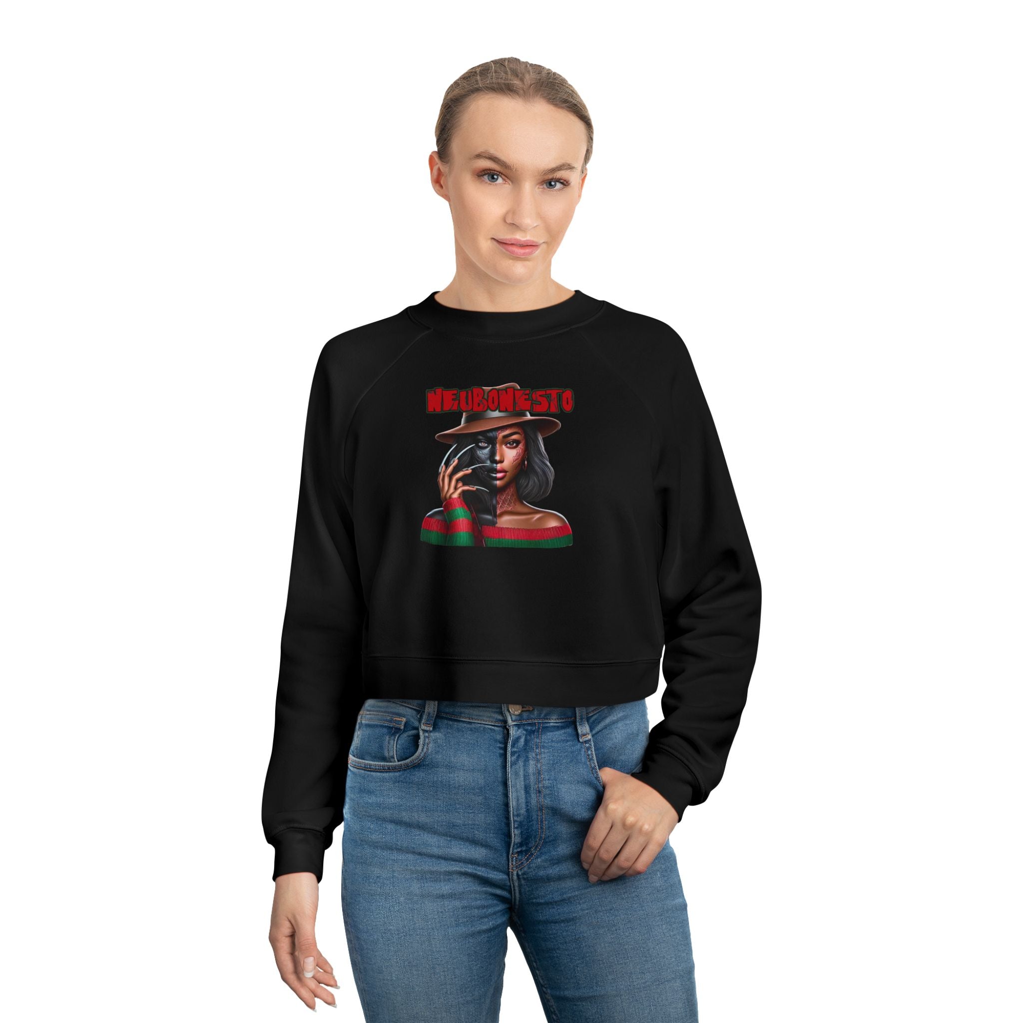 Neubonesto Horror Cropped Fleece Pullover