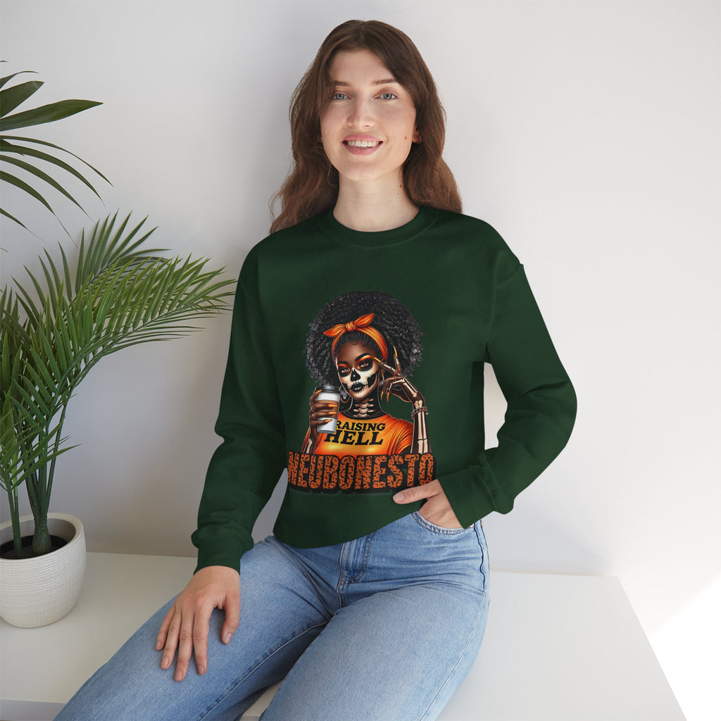 Halloween Skeleton Unisex Sweatshirt - Raising Hell Neubonesto Design