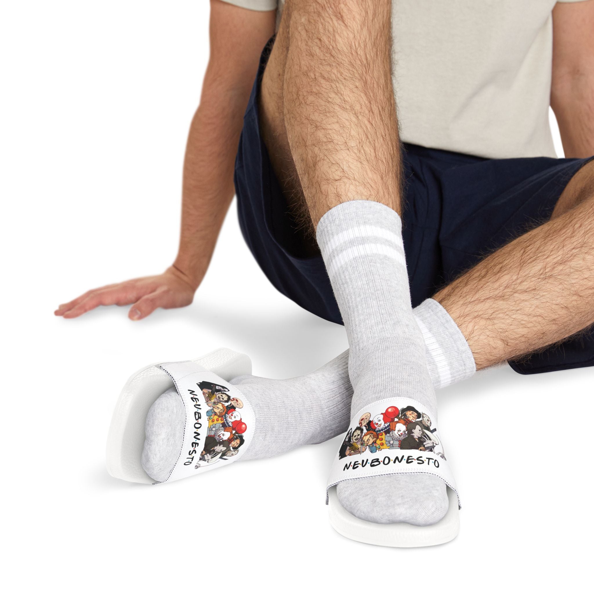 Neubonesto Horror Slides, Mens Slides, Gothic Skeleton Footwear