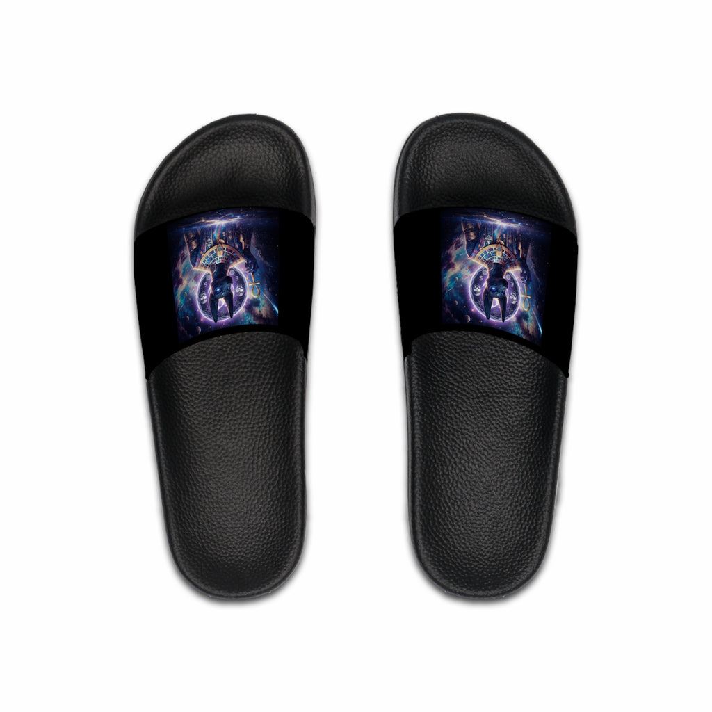 NeuboCosmic Anubis Men's Slides | Stylish Beach Footwear, Summer Slippers, Fun Poolside Slides, Casual Home Sandals, Galaxy Vibes