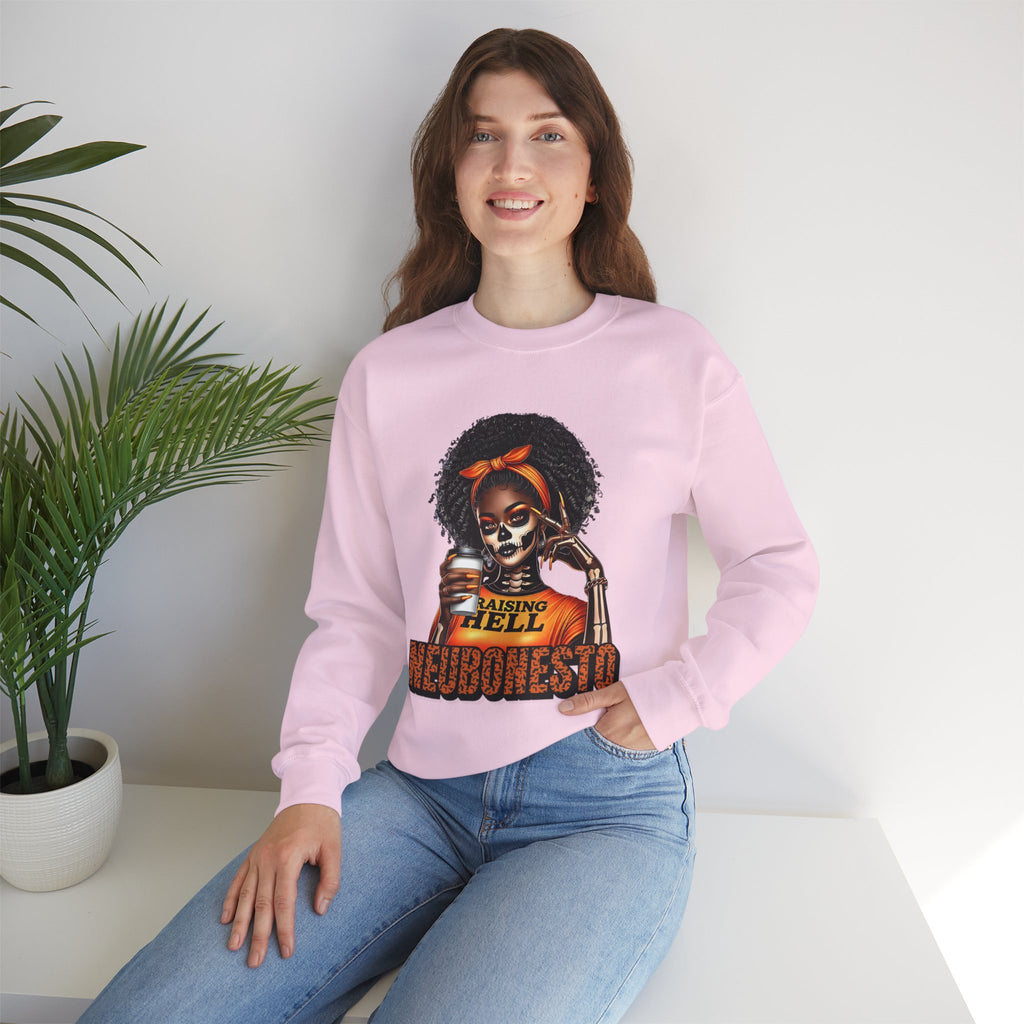 Halloween Skeleton Unisex Sweatshirt - Raising Hell Neubonesto Design