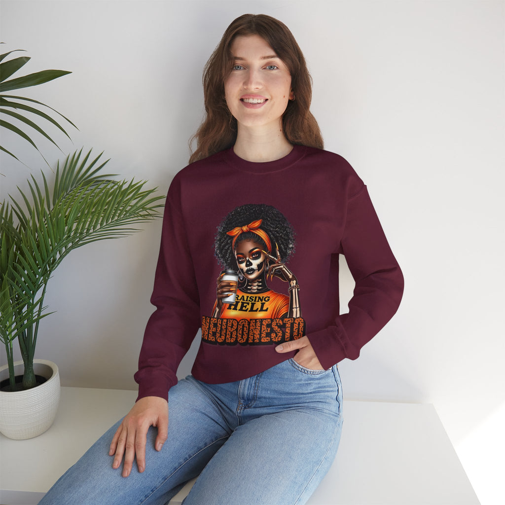 Halloween Skeleton Unisex Sweatshirt - Raising Hell Neubonesto Design