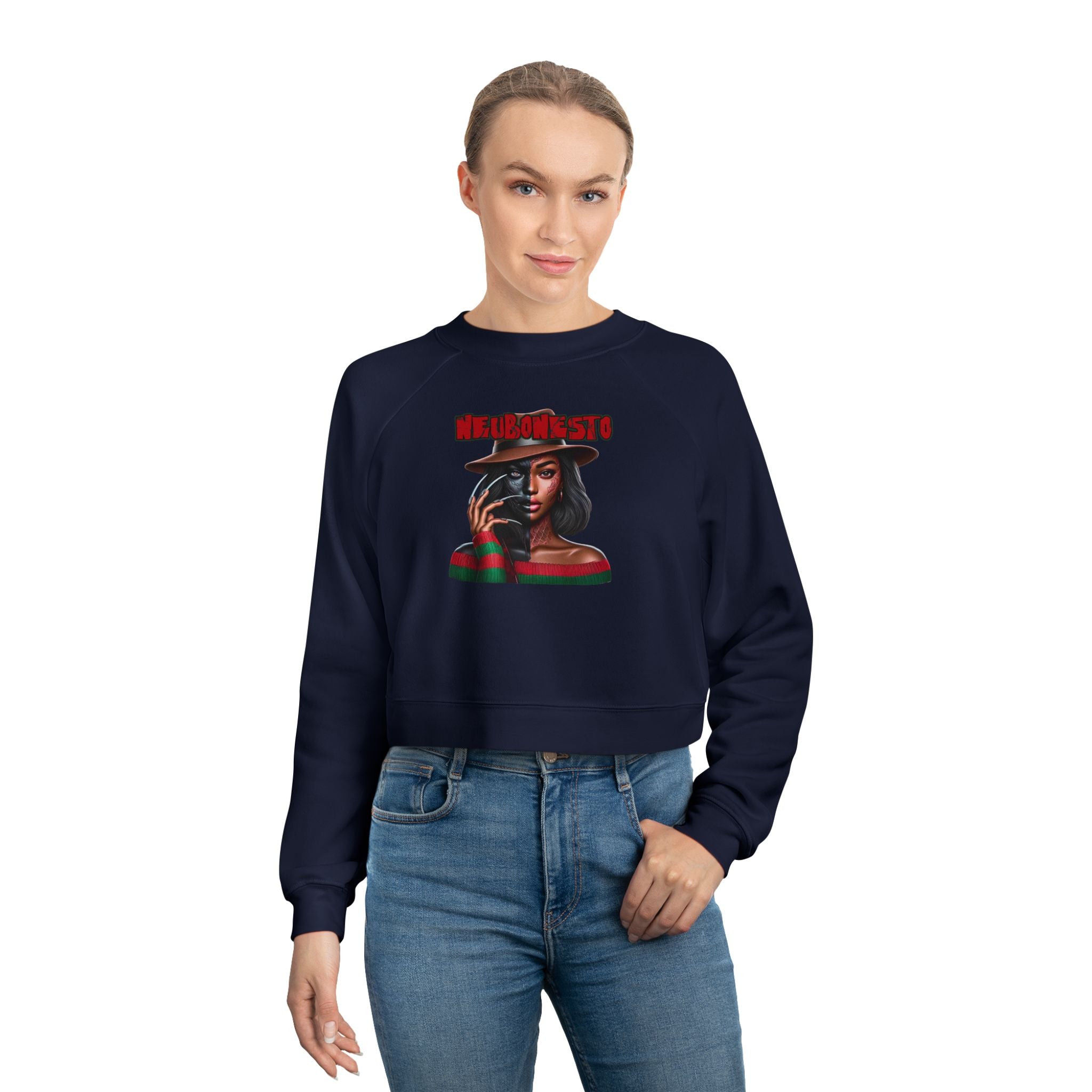 Neubonesto Horror Cropped Fleece Pullover