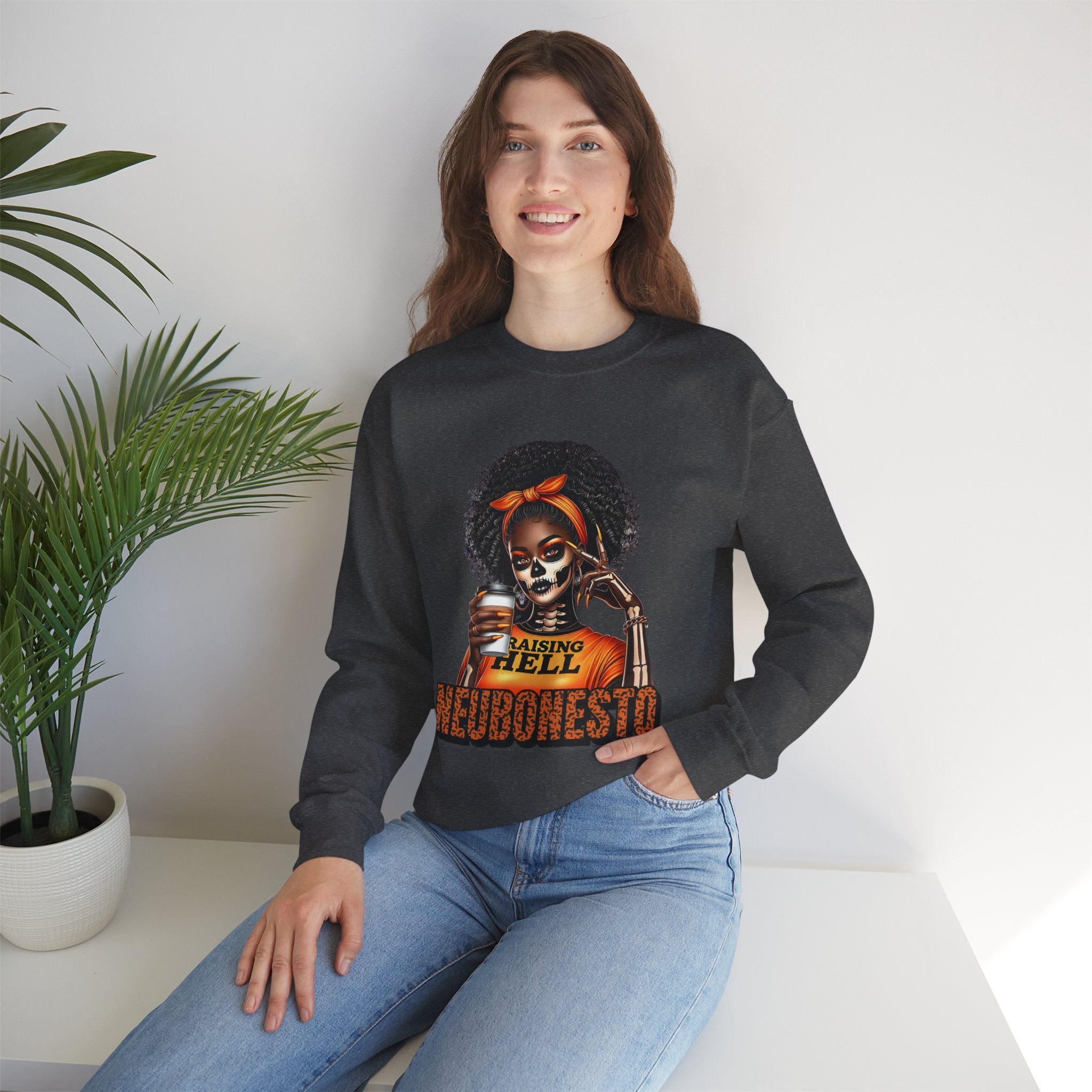 Halloween Skeleton Unisex Sweatshirt - Raising Hell Neubonesto Design