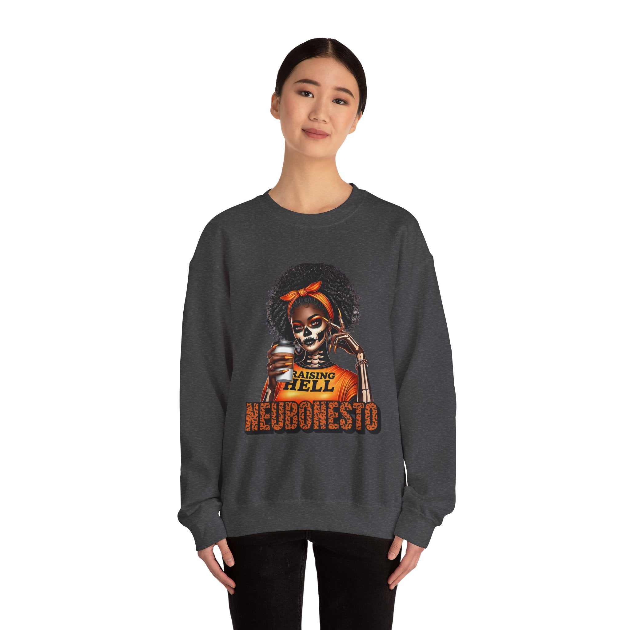 Halloween Skeleton Unisex Sweatshirt - Raising Hell Neubonesto Design