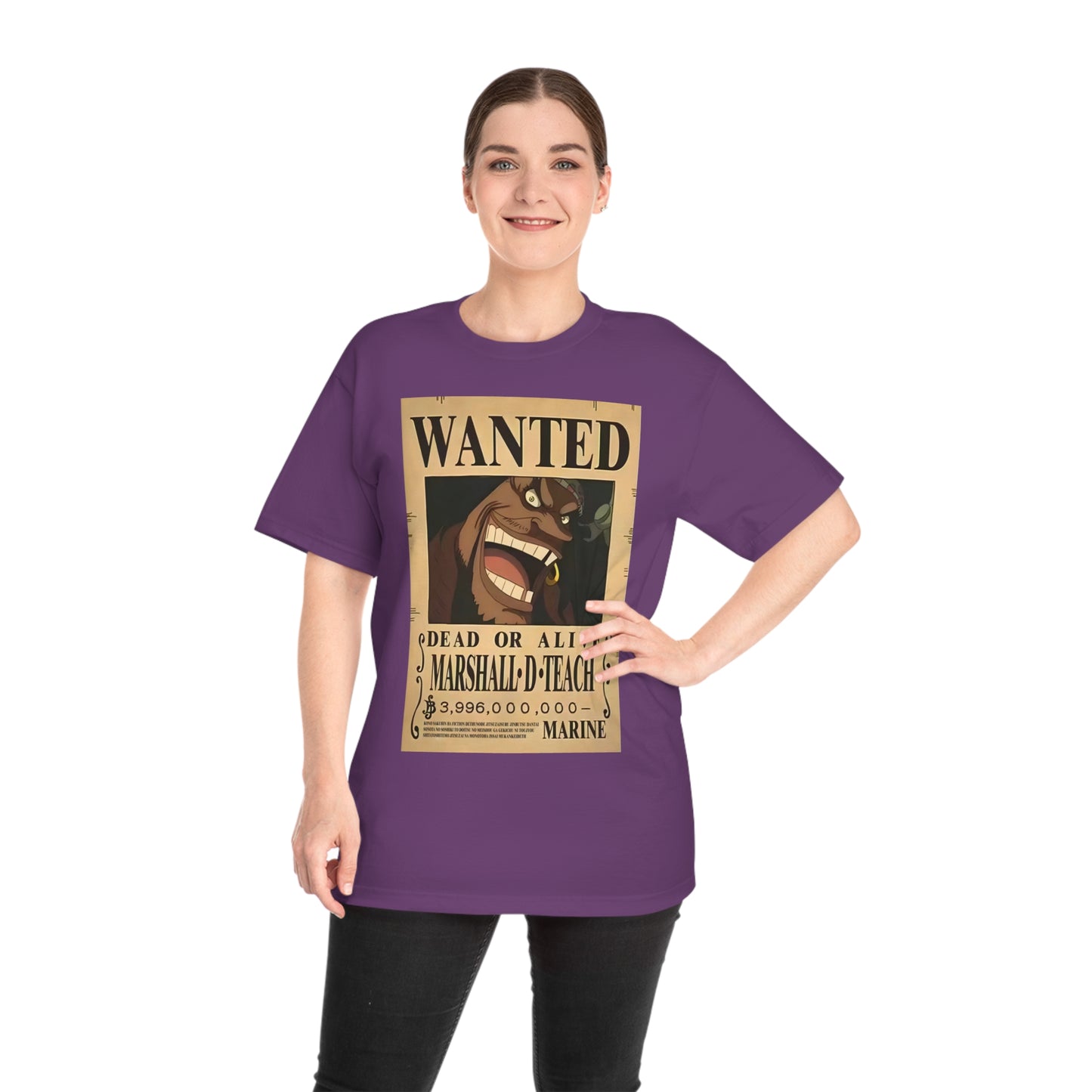 Anime T-shirt, Marshall D Teach Wanted, One Piece, Neubonesto, Unisex Tee