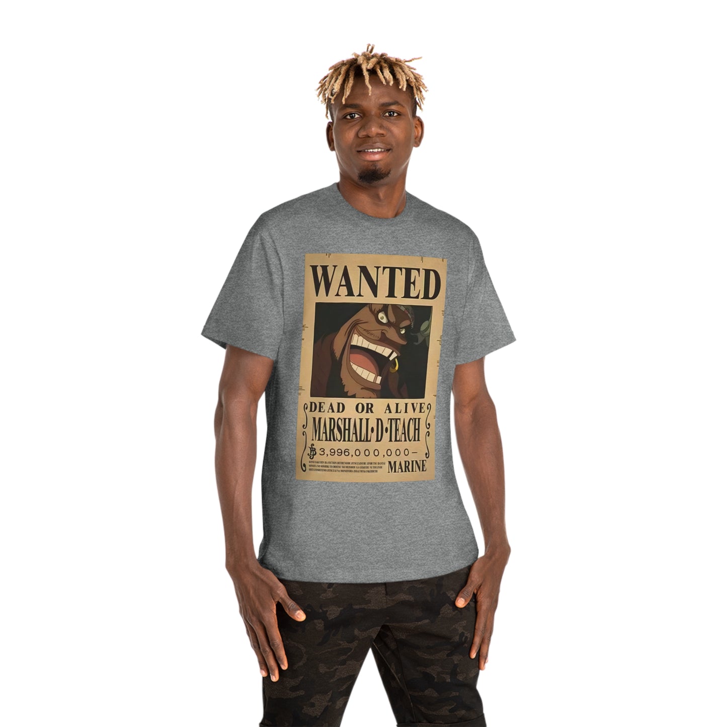 Anime T-shirt, Marshall D Teach Wanted, One Piece, Neubonesto, Unisex Tee